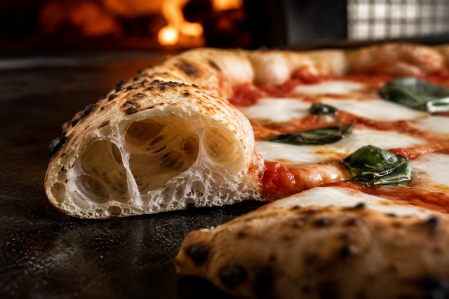 alvéolage d'une pizza napolitaine contemporaine