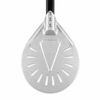 Tête ronde perforée de la pelle à pizza tournante, vue de face