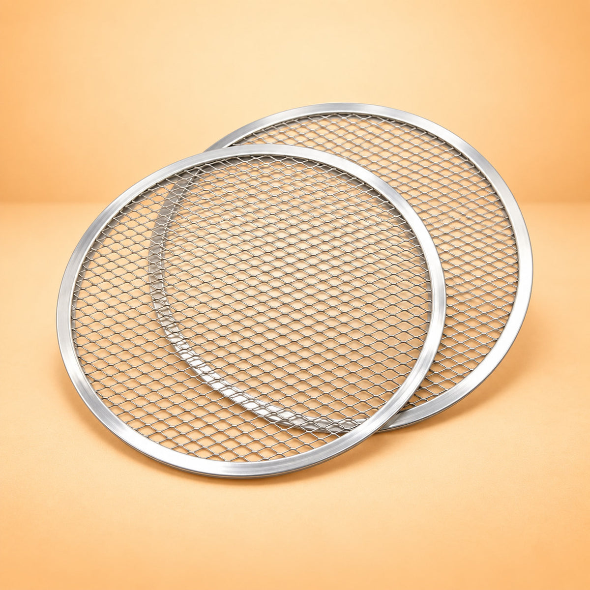 Lot de deux grilles à pizza en aluminium ajouré