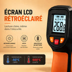 Écran LCD rétroéclairé du thermomètre infrarouge, lisible même dans l'obscurité