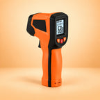 Thermomètre infrarouge pour four à pizza, boîtier orange et noir, écran LCD